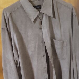 Van Heusen Soft Suede Shirt in Tan